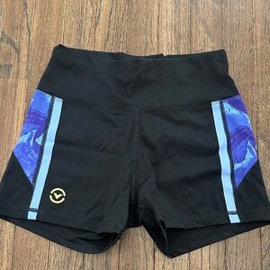 Virus Black and Blue Women's Athletic Shorts